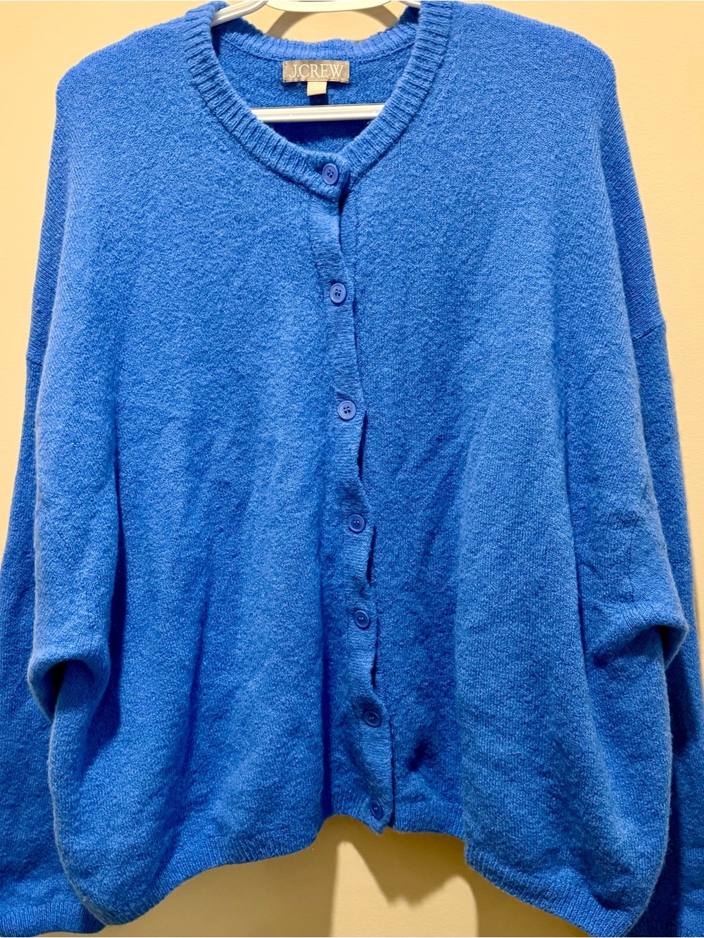 J.Crew Blue Supersoft Alpaca Merino Wool Blend Cardigan Size 2X